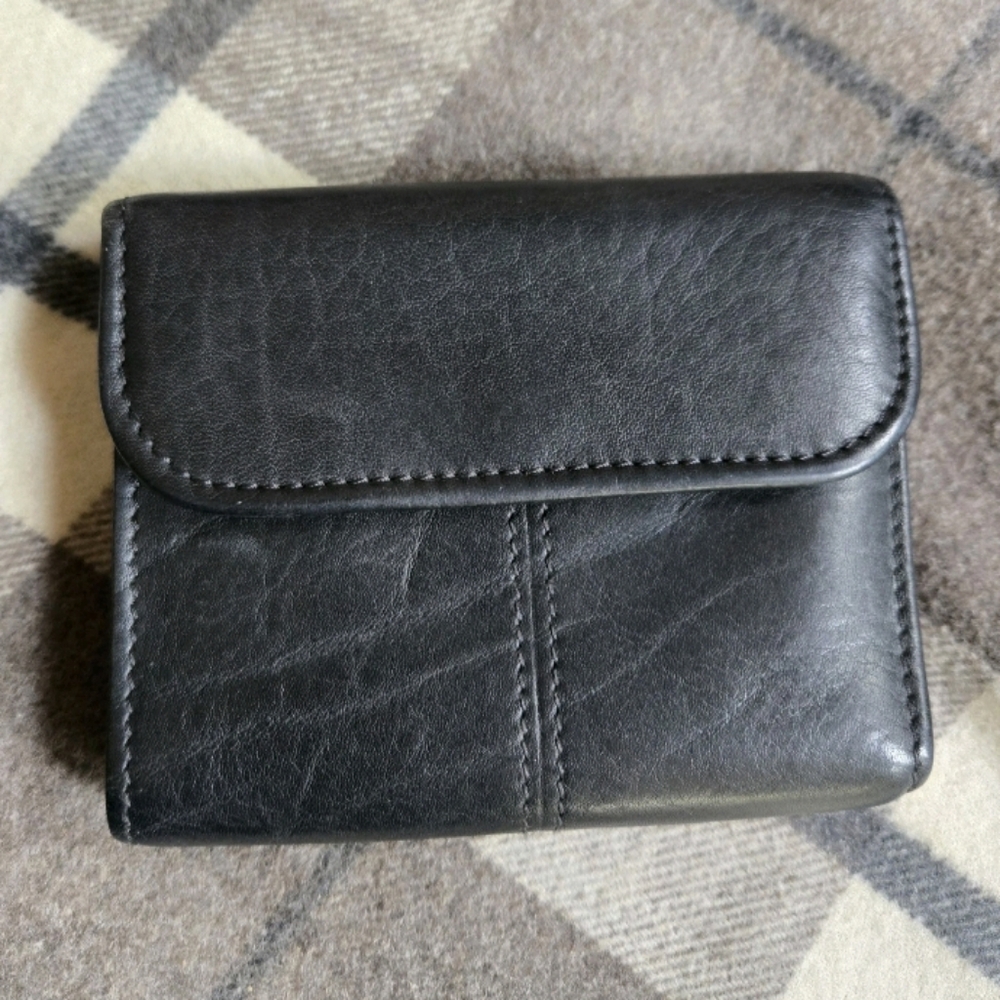 COACH VINTAGE SONOMA BLACK NATURAL PEBBLE LEATHER COMPACT CLUTCH 4967